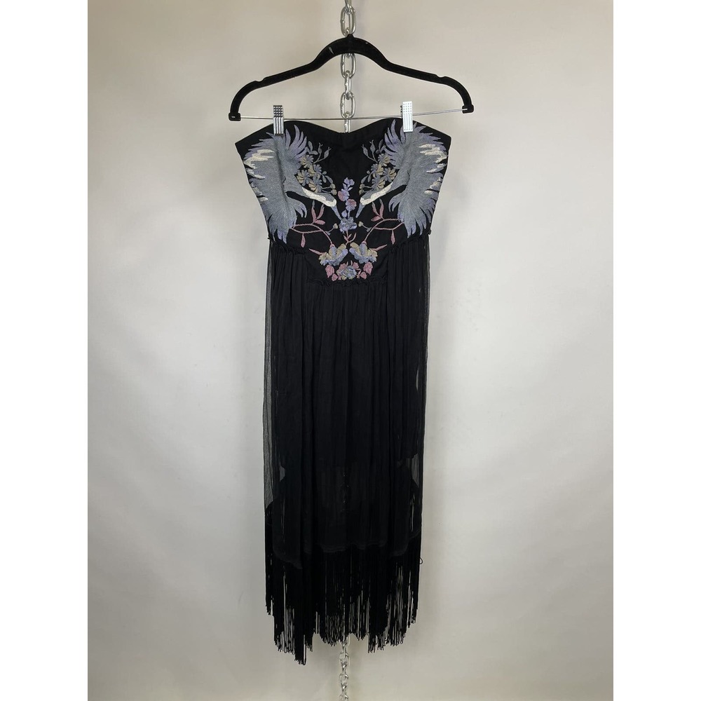 NWT Free People Embroidered Strapless Maxi Dress Size 4